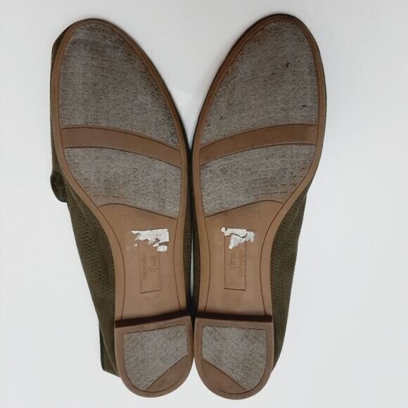 FIONI Pointy Toe Slip-On Smoking Loafer Flats Shoes Olive Green Sz 11 - Picture 12 of 14